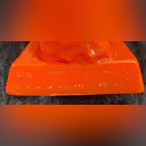 Vintage Rare R&W Berries I’m A Horn% Little Devil Hot Orange Resin Statue 1971 - Picture 7 of 8